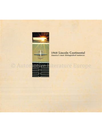 1968 LINCOLN CONTINENTAL BROCHURE ENGLISH (USA), Nieuw
