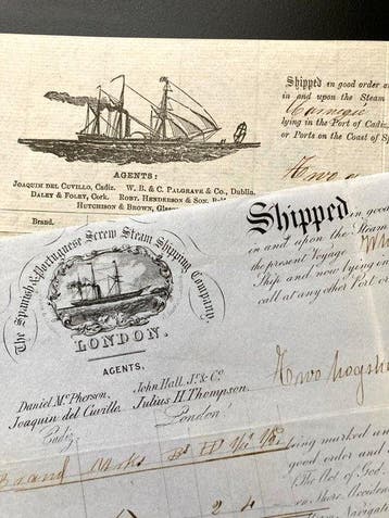 Manuscrito - Año 1861. Comercio de vino por barco de España, Nieuw
