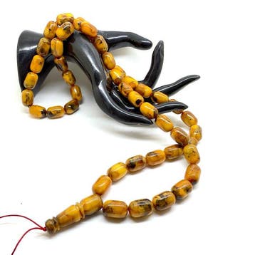 Chapelet en ambre balte (tesbih), perles de prière, rosaire,
