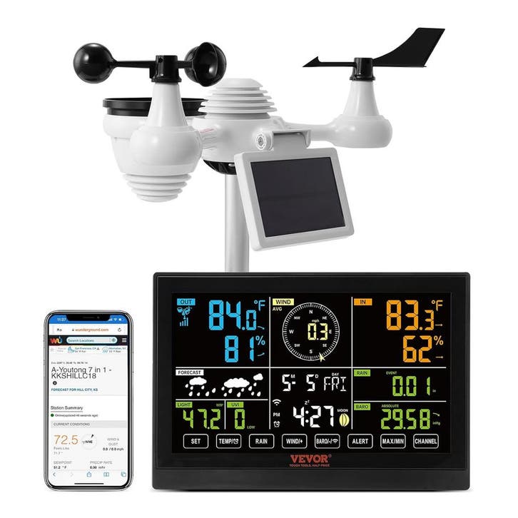 Vevor 7-in-1 Weerstation | 34% Retour Deal | Sla je slag, TV, Hi-fi & Vidéo, Stations météorologiques & Baromètres, Envoi