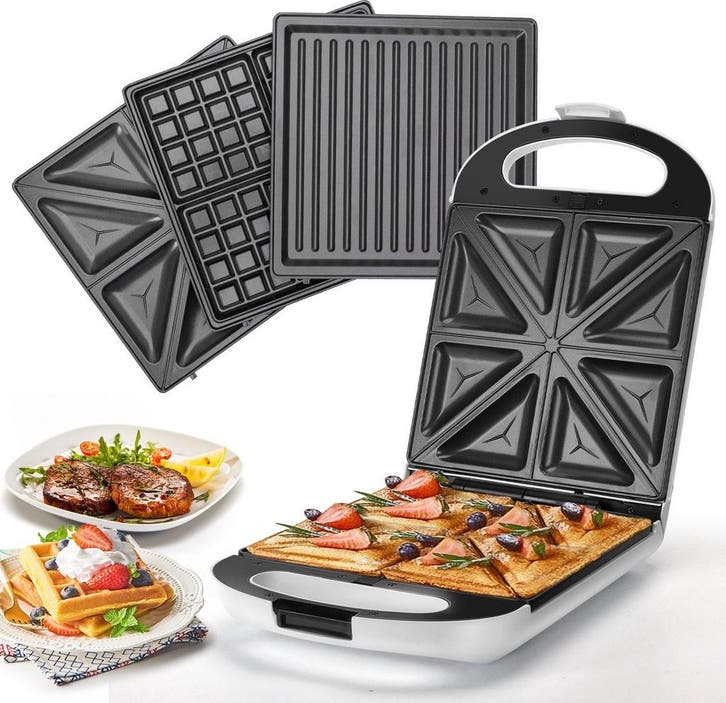 Tosti apparaat - Tosti ijzer - Contactgrill - Wafelijzer - 1, Elektronische apparatuur, Contactgrills, Nieuw, Verzenden