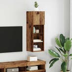 vidaXL Wand gemonteerd TV Kast Oudhout 30,5 x 30 x 90 cm, Verzenden