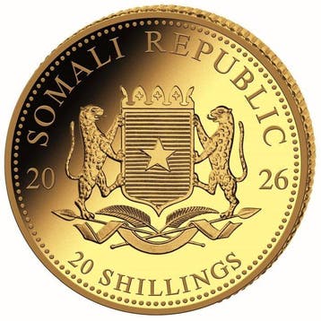 0,5 Gramm - Goud .999 - 2026 African Wildlife Elefant