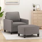 vidaXL Fauteuil met voetenbank / zetel 60 cm stof taupe, Huis en Inrichting, Zetels | Zetels, Verzenden, Nieuw