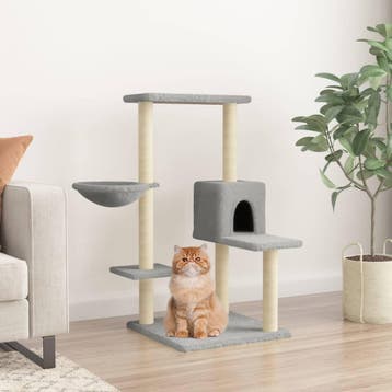 vidaXL Kattenmeubel met sisal krabpalen 95 cm lichtgrijs, Verzenden