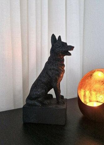 Urn hond Duitse Herder mat zwart + naam hond graveren, Animaux & Accessoires, Accessoires pour chiens