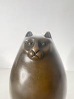 Botero (after) - Sculpture, Dikke poes - 14 cm - Bronze