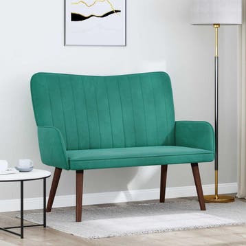 vidaXL 2-Zits Sofa Turquoise 115 x 61 x 87 cm Fluweel, Verzenden, Nieuw