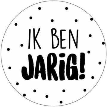 120x Sticker Ik Ben Jarig - Zwart - Wit - Sluitsticker -, Hobby & Loisirs créatifs, Autocollants & Images, Verzenden