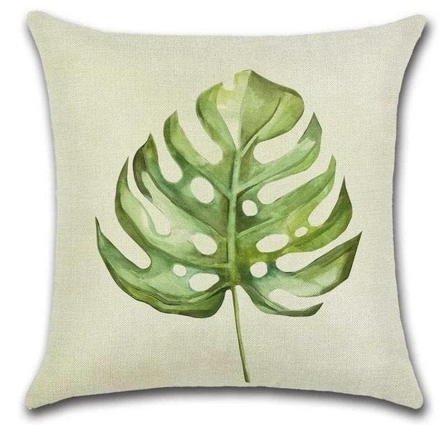 Kussenhoes Groen blad exclusief vulling veelkleurig, Huis en Inrichting, Woonaccessoires | Kussens, Nieuw, Verzenden