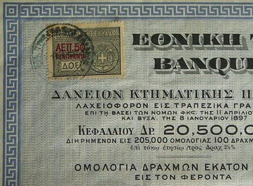 Themacollectie - Griekenland 1904 - obligatiecertificaat -