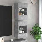 vidaXL Wandkasten met LED-verlichting voor tv 2 st, Verzenden, Nieuw