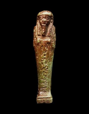 Oud-Egyptisch Faience - Ushabti met rugkolom van