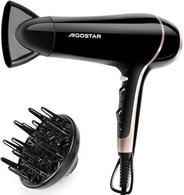 Fohn - Haardroger - Ionische Föhn - 2400W - Zwart - Aigostar, Verzenden, Nieuw