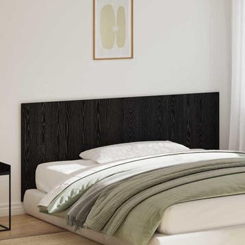 vidaXL Bed Hoofdbord Zwart Eiken Bewerkt hout, Verzenden