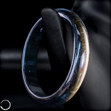 Zilveren obsidiaan armband – massieve edelsteenarmband met
