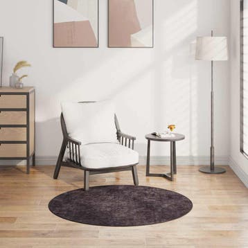 vidaXL Vloerkleed wasbaar ø120 cm antracietkleurig, Huis en Inrichting, Verzenden, Nieuw