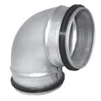 Korte bocht 90º met rubberdichting - geperst - Ø 200mm, Verzenden, Nieuw