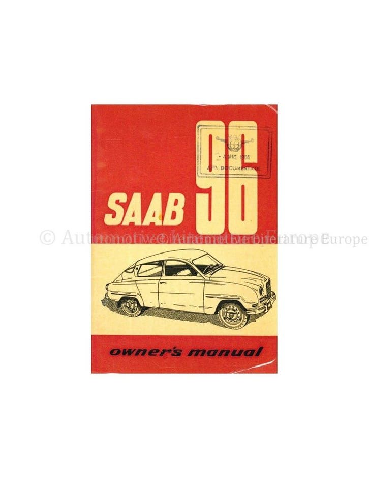 1960 SAAB 96 INSTRUCTIEBOEKJE ZWEEDS, Autos : Divers, Modes d'emploi & Notices d'utilisation