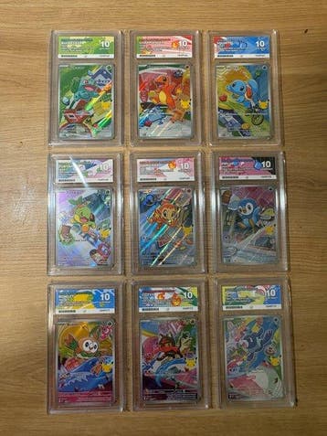 Pokémon - 9 Graded card - SEQUENTIAL SET Pokemon First