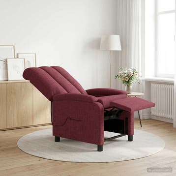 vidaXL Massage Relaxstoel Wijnrood Stof, Verzenden, Nieuw