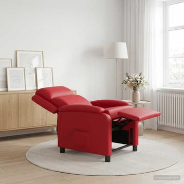 vidaXL Massage Relaxstoel Rood Kunstleer, Verzenden, Nieuw