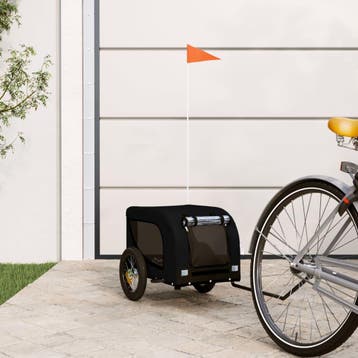 vidaXL Hondenfietstrailer oxford stof en ijzer zwart, Verzenden