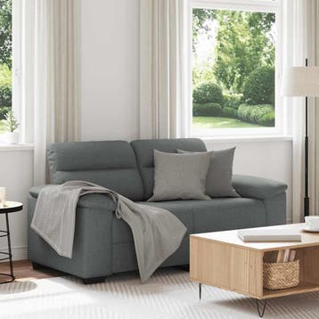 vidaXL 2-zitsbank / zetel 160x81x84 cm stof donkergrijs, Huis en Inrichting, Verzenden, Nieuw