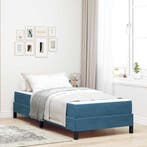 vidaXL Boxspring bed met matras Donkerblauw 100 x 220 cm, Verzenden, Nieuw