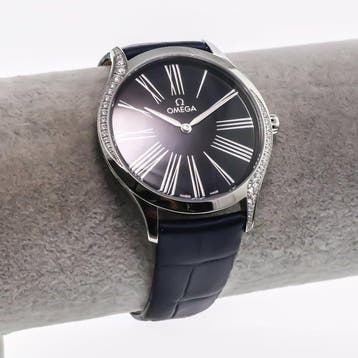 OMEGA - 36 mm, stainless steel on a leather strap - De Ville, Nieuw