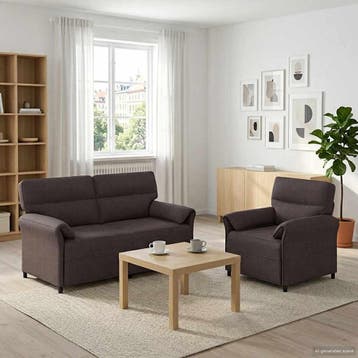 vidaXL bank / zetelstel 2 st Donkerbruin Stof, Verzenden
