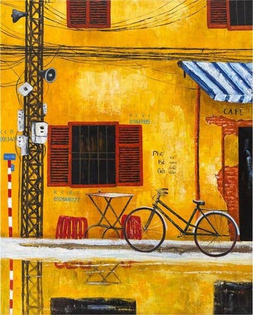 Nguyen Robert (1958) - Le café 100 80 cm