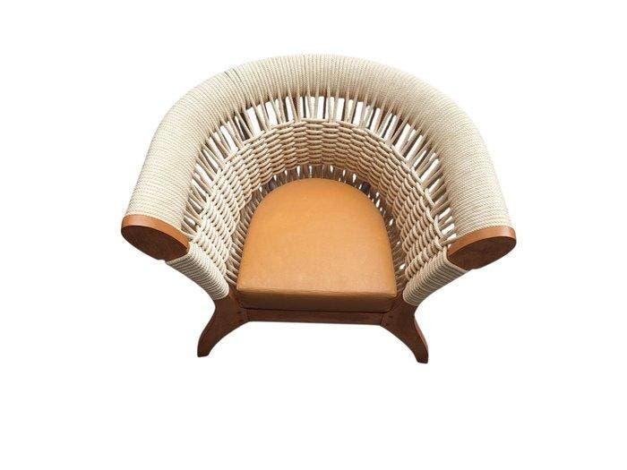 Driade - Rodolfo Dordoni - Fauteuil - Arianna - Hout, Corda, Antiquités & Art, Art | Objets design