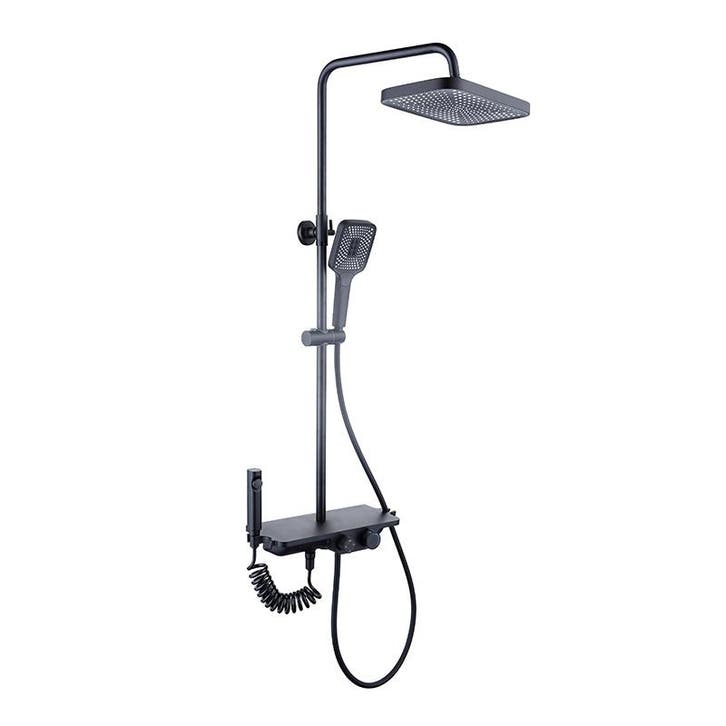 Regendoucheset Zwart 30cm | Thermostaat | Scherpe Prijs, Doe-het-zelf en Bouw, Sanitair, Nieuw, Inox, Douche, Ophalen of Verzenden