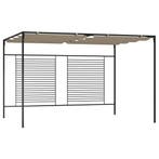 vidaXL Prieel met uittrekbaar dak 180 g/m² 3x4x2,3 m taupe, Verzenden, Nieuw