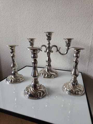 Quist - Kandelaar (4) - Verzilverd messing
