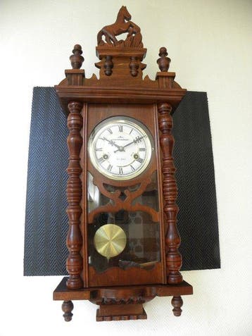 Regulateur - Hout, Glas, Koper - 1960-1970 - Paardjesklok, Antiek en Kunst