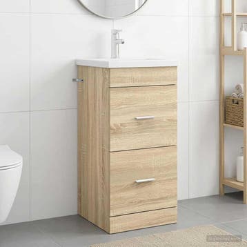 vidaXL Badkamer Vanity met Wastafel Sonoma Eiken 42 x 40 x, Verzenden, Nieuw