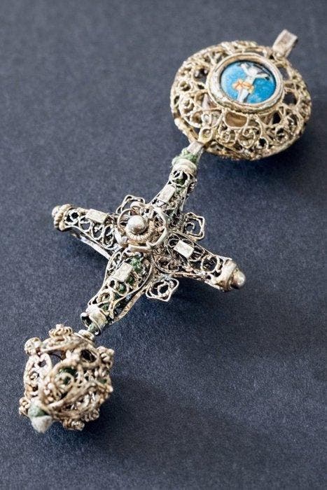 Zilver - Hanger - zilveren filigraan kruis, Antiek en Kunst, Kunst | Niet-Westerse kunst