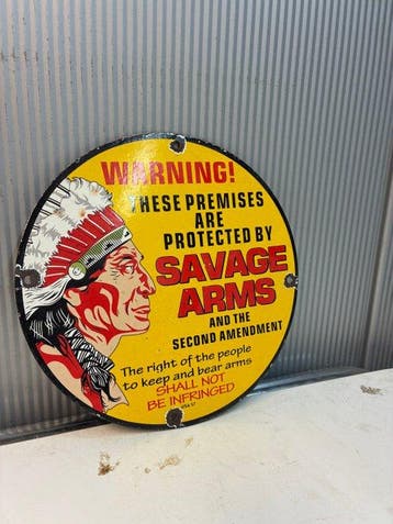 Savage Arms – Second Amendment – Rond emaille reclamebord -
