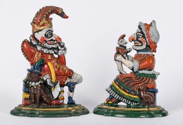 Prachtig koppel antieke gietijzeren figuren – Jan Klaassen &, Antiek en Kunst