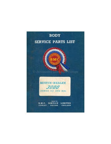 1969 AUSTIN HEALEY CARROSSERIE ONDERDELENBOEK ENGELS