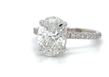 Bague de fiançailles - 14 carats Or blanc - 3.05ct. tw.
