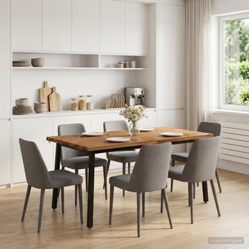 vidaXL Eettafel met levendige rand 160 x 80 x 75 cm Naturel, Verzenden