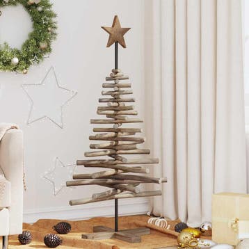 vidaXL Kerstboom Bruin 120 cm Massief teakhout, Diversen, Verzenden, Nieuw