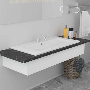 vidaXL Inbouwwastafel 81x39,5x18,5 cm keramiek wit, Verzenden, Nieuw