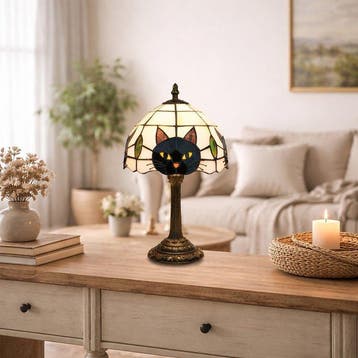 Lampe de table - style Tiffany - Vitraux plombés