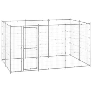vidaXL Hondenkennel 7,26 m² gegalvaniseerd staal, Verzenden, Nieuw