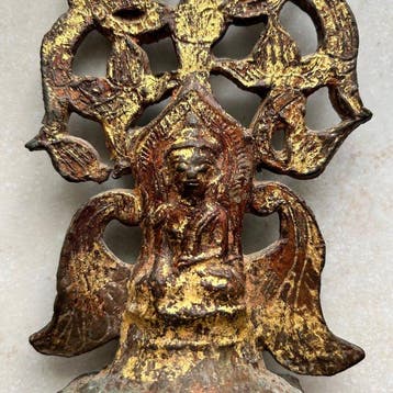 Amulette dornement pour le temple Bouddha - Bronze, Plaqué, Antiquités & Art
