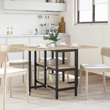 vidaXL Eettafel 122 x 80 x 76,5 cm Bewerkt hout Sonoma Eiken, Huis en Inrichting, Verzenden, Nieuw